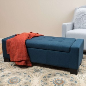 CAVINAS Polyester Storage Ottoman Bench with Button Tufted,Upholstered Storage Ottoman,Storage Benches for Living Room,Bedroom - 1 of 4