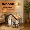 Indoor Cat House Cat Cage Lockable Cat Crate with Cat Scratchers Removable Roof Metal Frame - 2 of 4