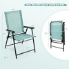 Costway Patio Folding Sling Back Chair Portable Armrests Metal Outdoor Dining Green - 3 of 4