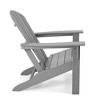 Edyo Living HDPE Plastic Resin Heavy Duty Durable All Weather Outdoor Patio Lawn Adirondack Chair Furniture with Comfortable Contoured Seat, Gray - 3 of 4