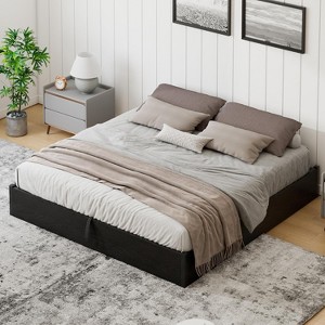 AMERLIFE Lift Up Storage Bed with Storage Underneath, No Headboard - 1 of 4