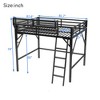 Bellemave Queen Size Loft Bed with Ladder, Metal Queen Loft Bed with Storage Shelves, High Loft Bed for Kids Teens, Black - 2 of 4