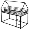 NicBex Twin Over Twin Bunk Bed with Built-in Ladder,Loft Bed with Fence for Bedroom,Black/White/Off-White/Gray - 4 of 4