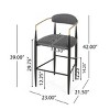 Modern Counter Height Bar Stools with Upholstered Seats, Sturdy Iron Frame, and Comfortable Foam Cushion (Set of 2)-Coolbibila - 4 of 4