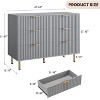 Jojoka Fluted 6 Drawer Dresser for Bedroom, 54 in Wide Modern Chest of Drawers with Deep Drawers, Wooden Organizer for Living Room, Hallway - 2 of 4