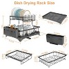 LunaLulinlk 2-tier dish drying rack with draining board for kitchen countertops - 2 of 4
