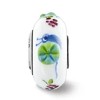 Black Bow Jewelry Fenton Hand Painted Snails & Grapes Glass & Sterling Silver Bead Charm - 4 of 4