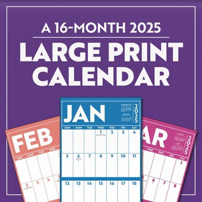 Trends International 2025 Large Print Wall Calendar: Multicolored Monthly Planner, 12x12 Inches, Saddle Stitch Binding