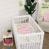 NoJo Floral Burst Pink, Blue, Green and White Flower 100% Cotton Photo Op Fitted Crib Sheet - 4 of 4
