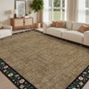 Washable Modern Floral Living Room Rugs, Soft Non Slip Bordered Bedroom Carpet, Ultra Thin Foldable Accent Mat for Dining Room - 2 of 4