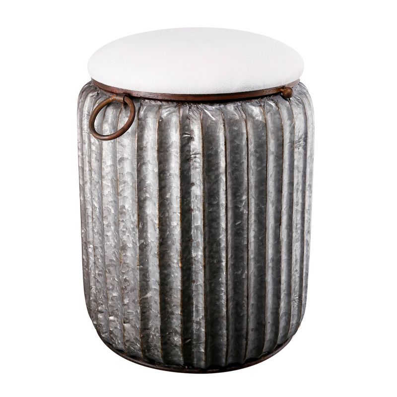 Quinby Storage Stool Silver/White - A&#38;B Home, 1 of 5