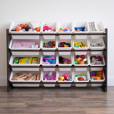 Espresso Extra Large Kids' Toy Storage Organizer with 20 Bins