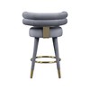 Meridian Furniture,Fitzroy Grey Velvet Counter Stool, Set of 2 - 3 of 4