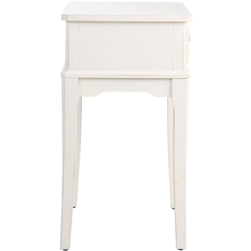Opal 1 Drawer Accent Table - Distressed White - Safavieh., 4 of 10