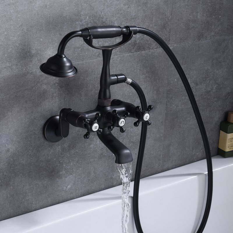 Sumerain Clawfoot Tub Faucet with Hand Shower, 3" to 9"  Wall Mount Tub Filler in Oil Rubbed Bronze, 4 of 19
