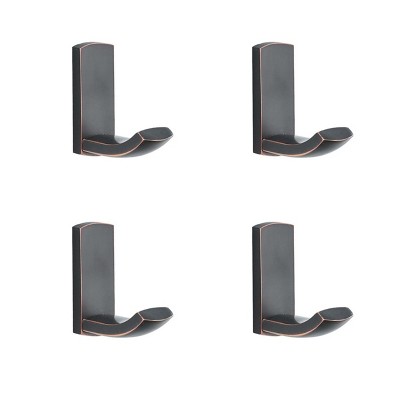Phiestina Vintage Black Bronze Brass Robe Coat Hooks Pack 4