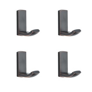 Phiestina Vintage Black Bronze Brass Robe Coat Hooks Pack 4 - 1 of 4