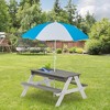 SKONYON 3-in-1 Kids’ Cedar Picnic Table Set with Convertible Play Table and Sunshade Umbrella - 2 of 4