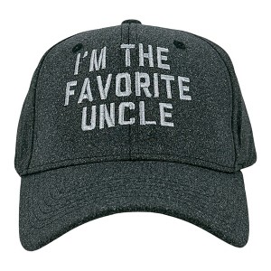 Im The Favorite Uncle Hat Funny Sarcastic Family Graphic Novelty Cap - Crazy Dog Hat Gift for Uncle Black Standard - 1 of 4