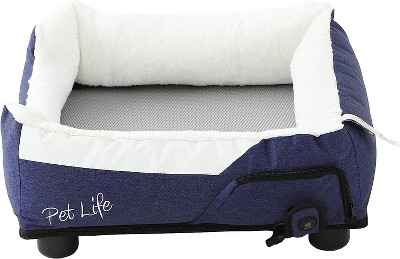 Medium Blue Faux-Fur Electronic Heating and Cooling Pet Bed