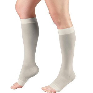Truform Sheer Compression Stockings, 15-20 mmHg, Women's Knee High Length, Open Toe, 20 Denier - 1 of 4