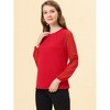INSPIRE CHIC Women's Chiffon Semi Sheer Keyhole Neck Elegant Work Blouse - 3 of 4