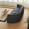 Resenkos 106.3" Curved Sectional Sofa, 4-Seater Cloud Couch with 6 Pillows and Memory Foam Comfort, Light Khaki - 3 of 4