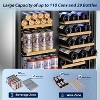 Tylza 30 Inch Wine and Beverage Refrigerator, Dual Zone Wine Beverage Cooler 30" with French Door, Holds 29 Bottles and 110 Cans, Black - 3 of 4
