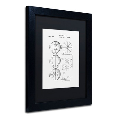 Trademark Fine Art -Claire Doherty 'Basketball Patent 1929 White' Matted Framed Art