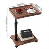 Movable Overbed Table With Wheels 23.6-37.4in Adjustable Height Overbed Table Rolling Tray Table Medical Bedside Desk With 0-90Degrees Tilting Surface - 4 of 4