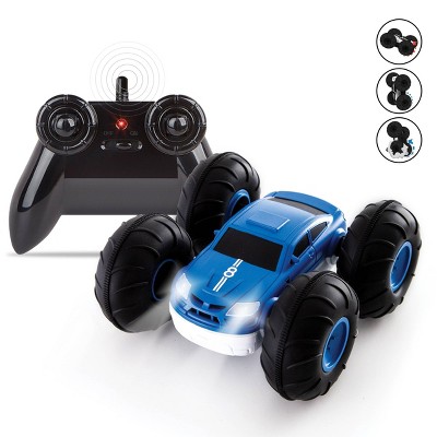 Sharper Image Rc Race Car Flip Stunt Rally Vehicle Blue Target