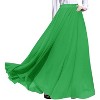 Women's Retro Chiffon Maxi Skirt - Beach Ankle Length Flowy Skirt Green - 4 of 4