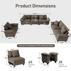 Captiva Designs Cloud Modular 6PC Loveseat Sofa Set, Comfy Deep Seat Couch for Living Room, Corduroy & Chenille Fabric - 2 of 4