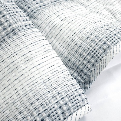 Navy and White Microfiber Full/Queen Waffle Quilt Set