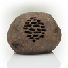 Set of 2 Outdoor Waterproof Bluetooth Solar Wireless Resin Rock Speakers Brown - Alpine Corporation: Garden, Pool Audio System - 4 of 4