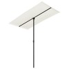 vidaXL Outdoor Parasol with Aluminum Pole 70.9 in.x43.3 in. Sand White - 2 of 4