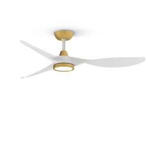 TALOYA 52 in. Indoor Ceiling Fan with Light and Remote, Flush Mount Low Profile,Quiet Reversible DC Motor, 3 CCT Light,Black - 1 of 4