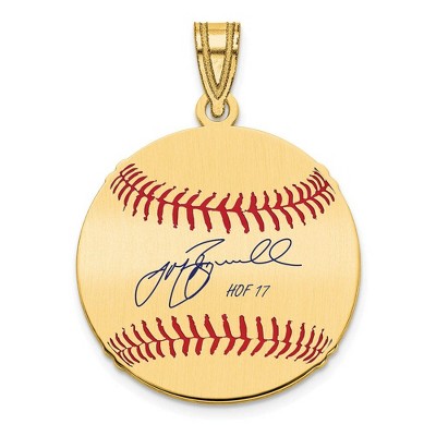 Black Bow Jewelry 14K Gold Plated Jeff Bagwell Signature SM Enamel Baseball Pendant