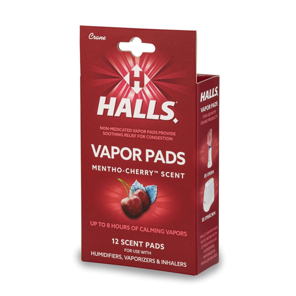 Halls 12pk Mentho-Cherry Scented Vapor Aromatherapy Pads