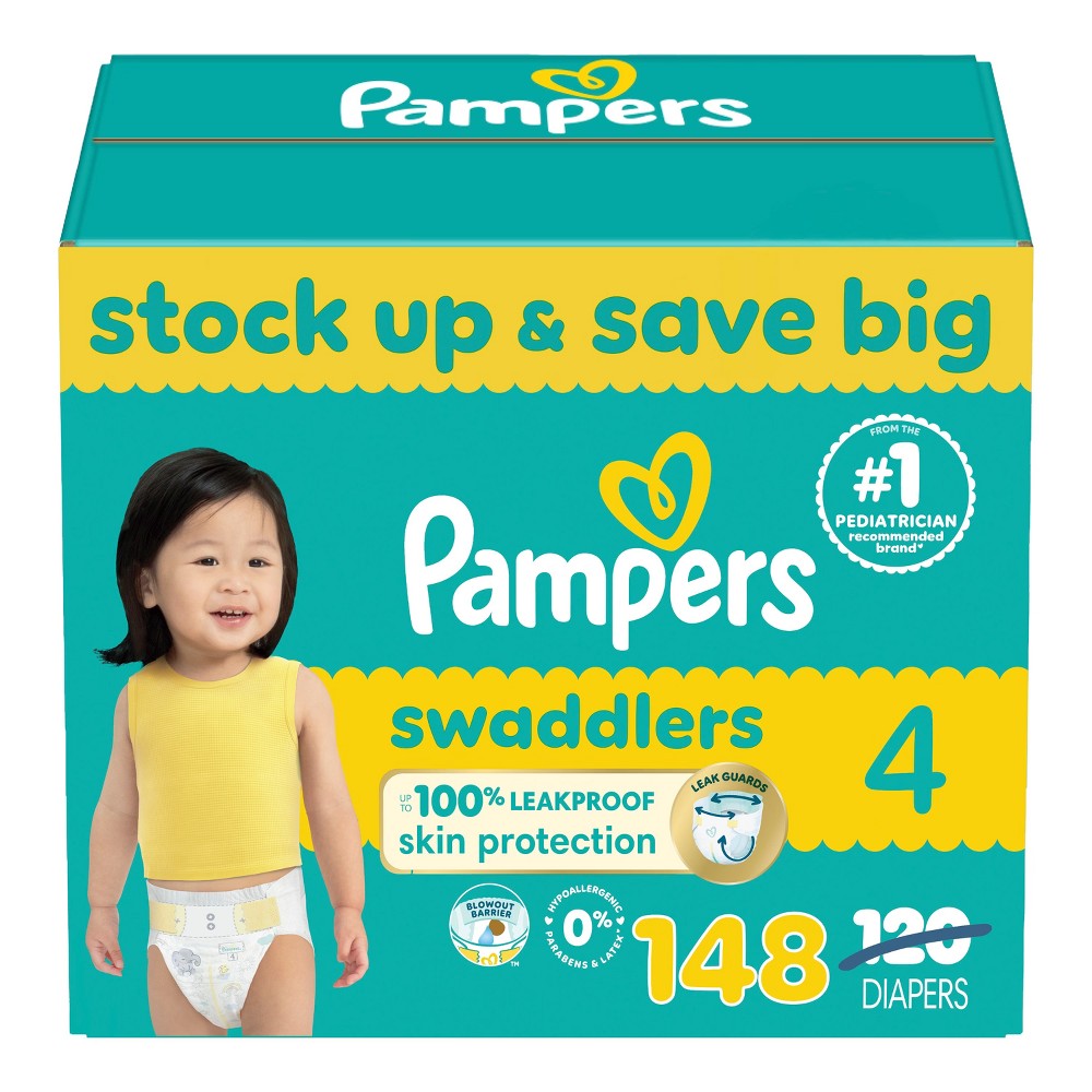 Photos - Nappies Pampers Swaddlers Sensitive Disposable Diapers - Size 4 - 148ct 