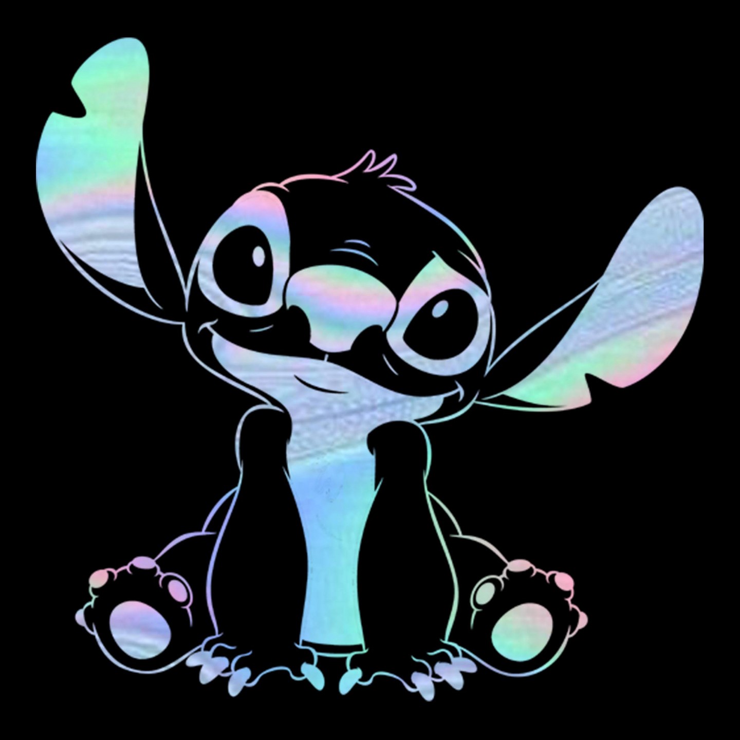 Футболка Lilo & Stitch Holographic Stitch Short Sleeve T Shirt - Black для девочек, цвет: Чёрный — фото 2