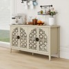SKRAN Modern Rattan Cabinet: Engineered Rattan Storage with Adjustable Shelves - Particle Board & MDF Frame for Bedroom Living Room - 2 of 4