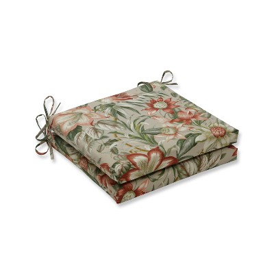 Indoor/Outdoor 2pc Botanical Glow Tiger Stripe Squared Corners Seat Cushion - Pillow Perfect