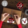 Big Dot of Happiness Prancing Plaid - Assorted Hanging Reindeer Holiday and Christmas Party Favor Tags - Gift Tag Toppers - 12 Ct - 2 of 4