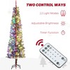 YOOCOZZ  Eye-catching Christmas Decor -  Pre-Lit Pencil Flocked Artificial Xmas Tree, with Dual Color LED Lights & Branch Tips, Metal Stand, Green - 4 of 4