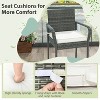 All Weather PE Rattan Bar Chairs Set of 4 with Armrests and Seat Cushions for Porch Backyard - 3 of 4