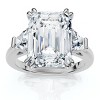 Pompeii3 Certified 4.40Ct Emerald Diamond Engagement Ring 14k Gold or Platinum Lab Created - 3 of 4