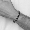 Black Bow Jewelry 7mm Stainless Steel, Black & Gray Braided Leather Bracelet, 8 Inch - 4 of 4