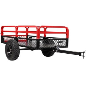 750/1500 LB Heavy Duty Steel Dump Cart with 16¡± All-Terrain Tires & Foot Pedal Dump, 15 Cu Ft Utility Trailer for ATV, Lawn Tractor and Yard Work - 1 of 4