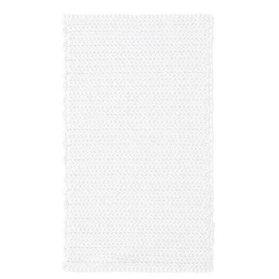 Madison Park Lasso Cotton Chenille Chain Stitch Rug 20x30 / White